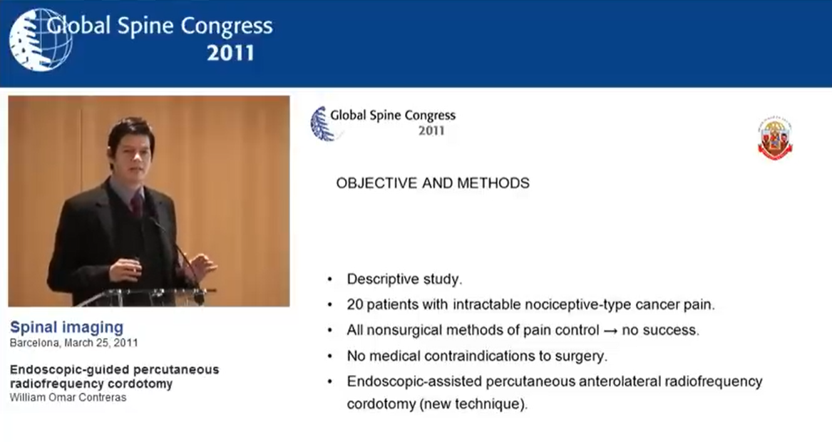 Cordotomy treatment for Pain Dr. William Omar Contreras Lopez
